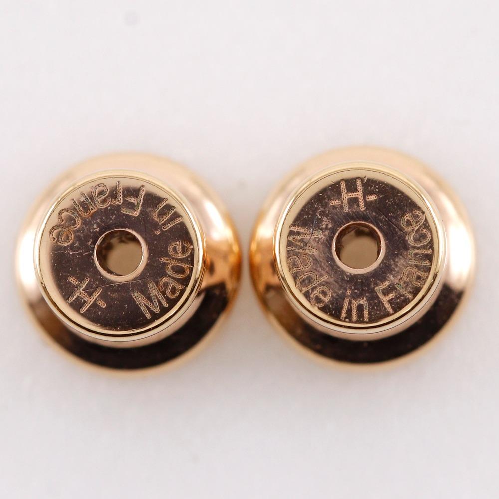 HERMES pop ash mini Piercing H-shaped Marong rasse Gurege lacquer/Rose Gold Plated 2g Women Used