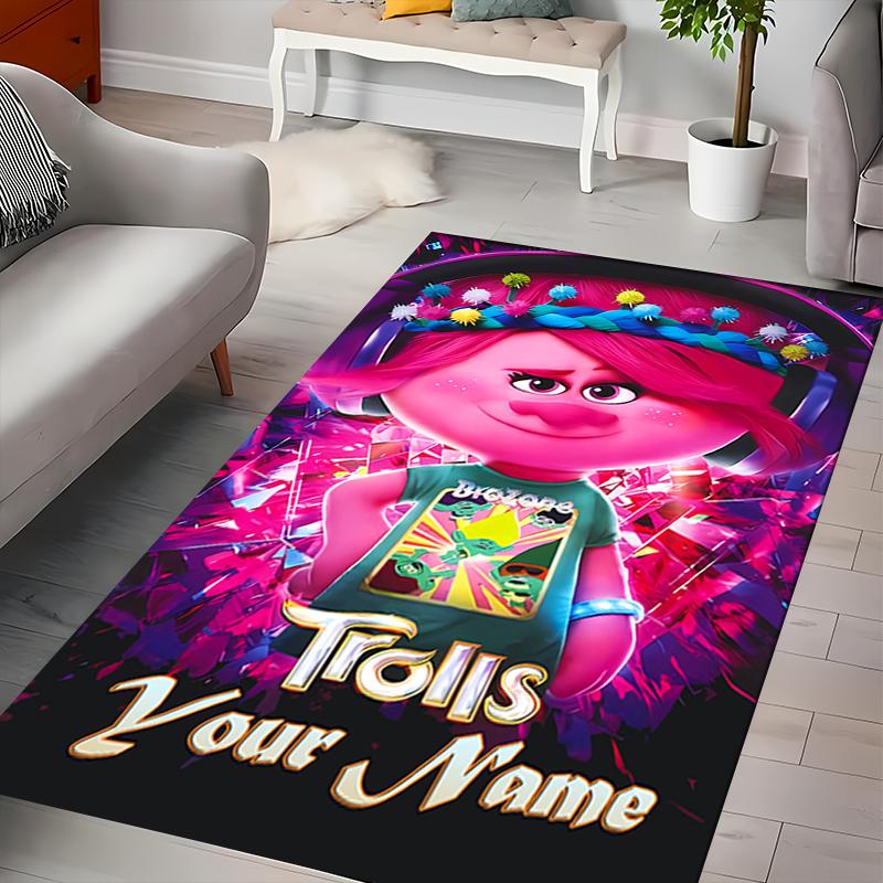 Custom personalization Trolls Area Rug - Perfect For Kitchen, Bathroom,Laundry Room Decor Large Size Available,Gift All Seasons