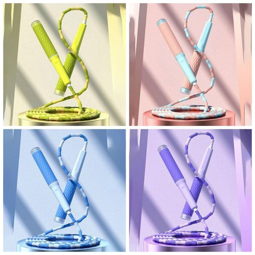 Регулируемая мягкая скакалка с бусинами, сильная гибкость, сегментированная фитнес-скакалка для домашних упражнений