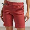 Летние женские шорты, облегающие, прямые, длиной до колена, спортивные, однотонные, с карманами, с высокой талией, повседневные, повседневные шорты