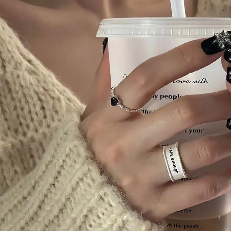 Женское кольцо Нишевый дизайн Простое кольцо в форме сердца с открытым ртом Регулируемые кольца Подарочные аксессуары для подруг