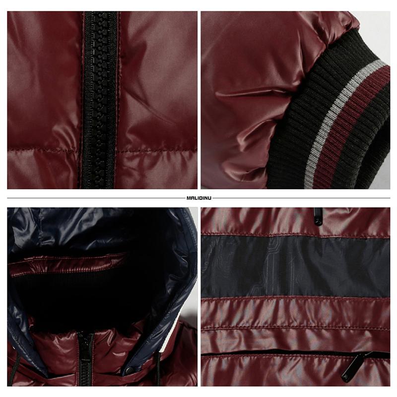 Мужской пуховик MALIDINU, зимнее толстое пуховое пальто, парка, куртка из 70% белого утиного пуха, водонепроницаемая с капюшоном