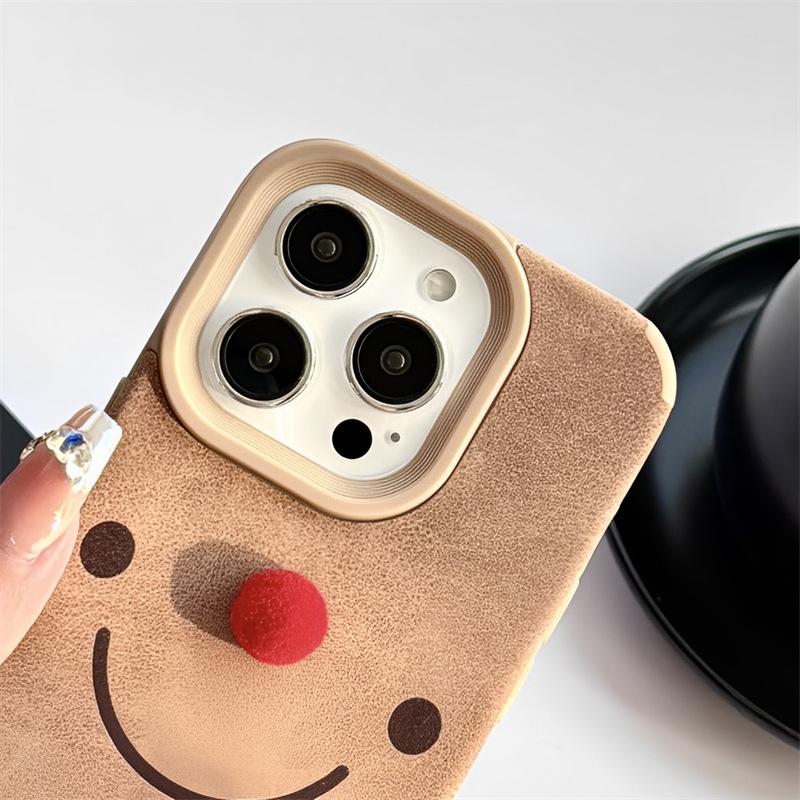 Simple Smiling Face for IPhone15 for Apple16promax Phone Case12Fun13Brown Skin Texture14Cartoon