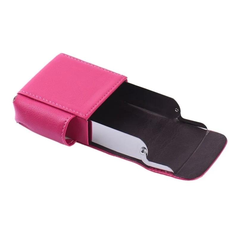 Stainless Steel + PU Leather Cigarette Case with Lighter Pocket Cigarette Pack Convenient Storage Bag Waterproof PVC Bag