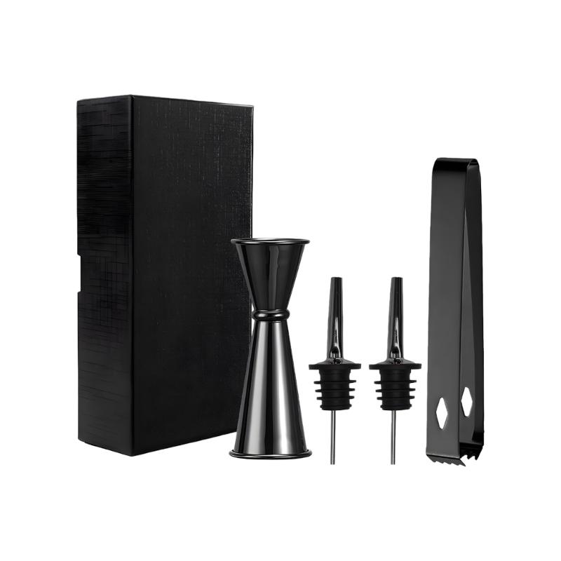 Premium Nonrust Steel Bartending Tool Set With Ice Tongs Pour Spouts And Measuring Cup For Home Pubs Cocktails Making