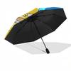 The Simpsons Family Collage Automatic Opening Folding Umbrella 8 Bone Iron Frame,Suitable for Fans,Travel,Daily Use,and Gift Giving010
