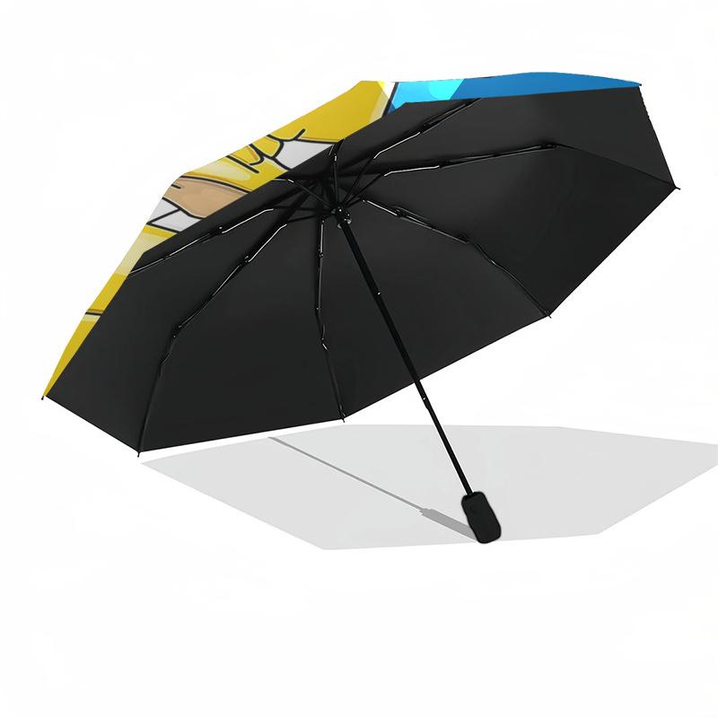 The Simpsons Family Collage Automatic Opening Folding Umbrella 8 Bone Iron Frame,Suitable for Fans,Travel,Daily Use,and Gift Giving010