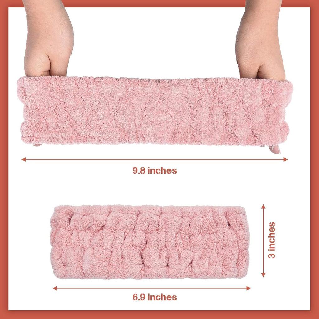 Спа-повязки для мытья лица или ухода за лицом, Набор из 2 повязок для ухода за кожей, Комбо для умывания с повязкой из махровой ткани, Повязка для волос