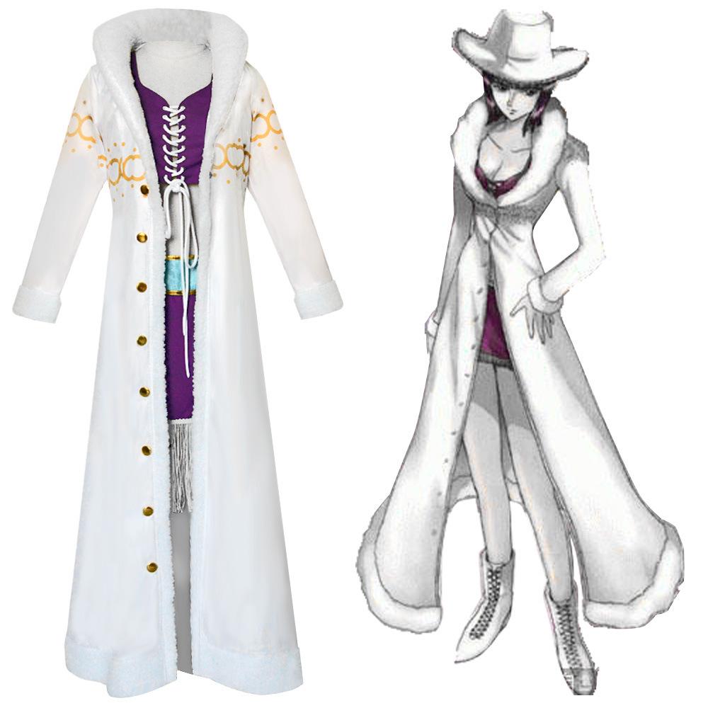 Косплей костюм Робин из One Piece, куртка с меховым воротником, полный комплект косплей костюма Николь Робин