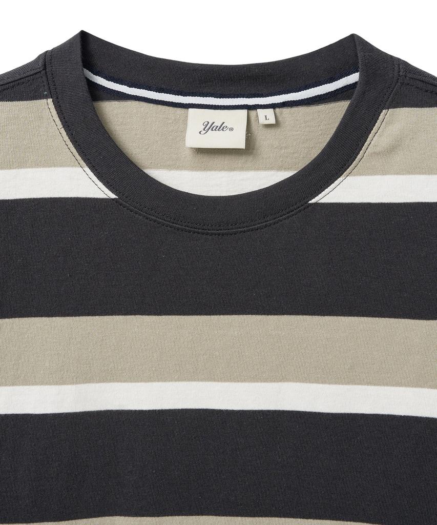 YALE Bold Stripe T-Shirt_Charcoal