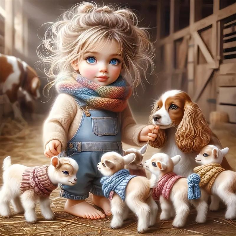 DIY Алмазная картина Прекрасный ребенок вышивка крестом набор Мозаичное искусство Алмазная картина Полный круг Алмазное украшение для дома