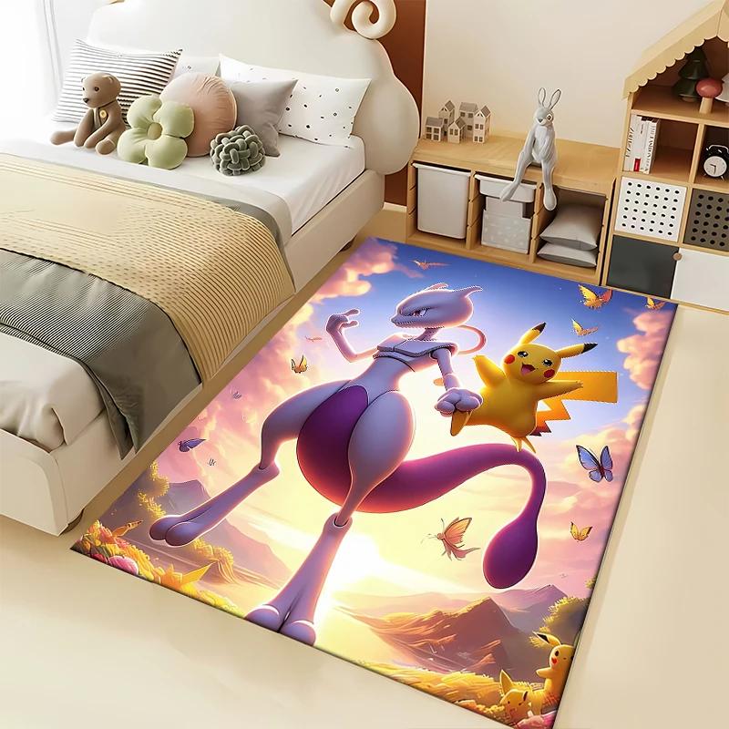 15 Размеров Ковры Pokemon-Мьюту Коврики для Спальни Игровые Коврики Декор Спальни Ковер Ковер для Гостиной Дивана Коврик для Ползания Праздничный Подарок Potdemiel
