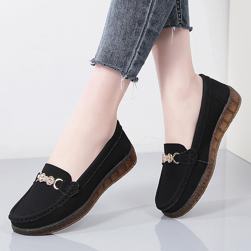 Женские замшевые пенни-лоферы для вождения, мокасины для ходьбы, повседневные туфли-лодочки, удобные туфли-лоферы без застежек для женщин, деловые, офисные, деловые, на плоской подошве