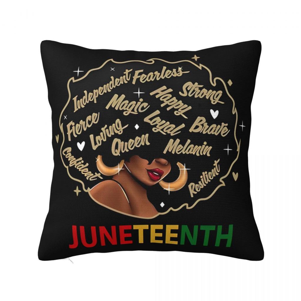Наволочка 'Сердцебиение Черноты' Juneteenth, Чехол для Подушки из Полиэстера, Декор, История Чернокожих, Африканская Америка, Декоративная Наволочка для Подушки, Постельное Белье