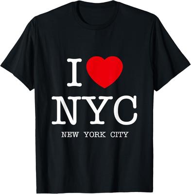Хлопковые футболки с графическим принтом I Love NYC Крутые дизайны Футболка Нью-Йорк Черная Дышащая Повседневная Свободная Женская Приложение 2026