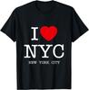 Хлопковые футболки с графическим принтом I Love NYC Крутые дизайны Футболка Нью-Йорк Черная Дышащая Повседневная Свободная Женская Приложение 2026