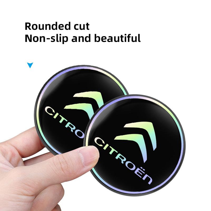 ATK2 2Pcs Laser Car Coaster Cup Holder Mat with Color Gradient Effect For Citroen C4 C3 C5 C5X e-C4 X e-C3 C-Elysee Berlingo C1 C6 C2