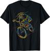 Colorful Abstract Art BMX Bar Turn 180 360 T-Shirt Men Clothing Tops Graphic T Shirts Vintage T Shirt Camisas Streetwear