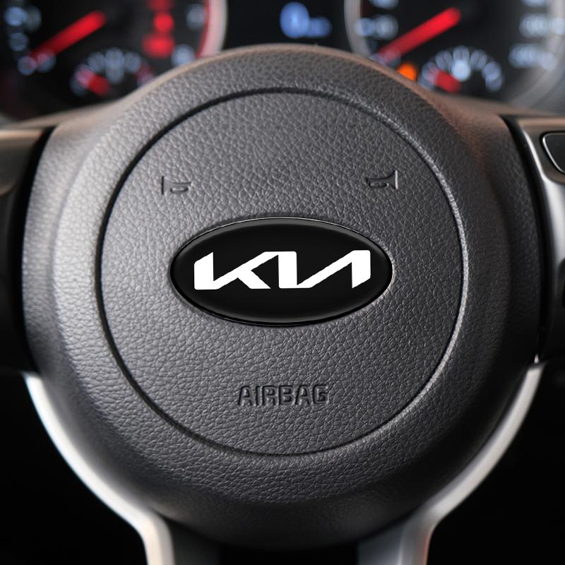 AADU1 1PCS Car Steering Wheel Center Sticker For Kia K2 K3 K5 Rio Soul Sportage Car Interior Stickers Decoration Accessories
