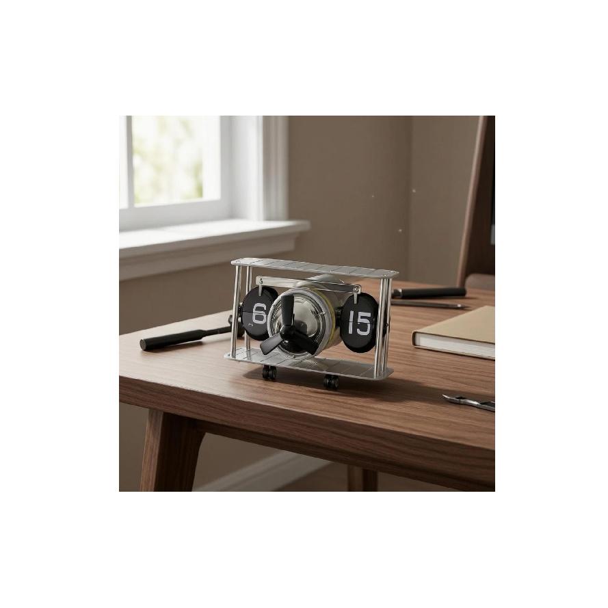 Mechanical Flip Flip Clock Propeller Design Airplane Flip Flip Clock Home Decor Decorative Quiet for Office