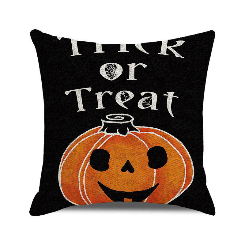 Halloween Horror Pumpkin Print Pattern Cushion Cover Home Living Room Sofa Decoration Throw Pillow Cover 45x45cm