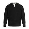 Kisko American Retro Ribbed Faux Two-Piece Commuter Knit Sweater for Men and Women, Simple Casual Inner Layer Top, Trendy