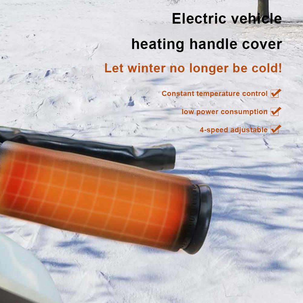 Heated Motorcycle Handlebar Grips Warmer USB Anti Slip Scooter Moped Bar Hand Warmer 3 Gear Waterproof with Switch Hot Handlebar