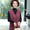 Вязаный жилет, осенне-зимний жилет, куртка для женщин, среднего и пожилого возраста, матерей, толстый свитер, жилет