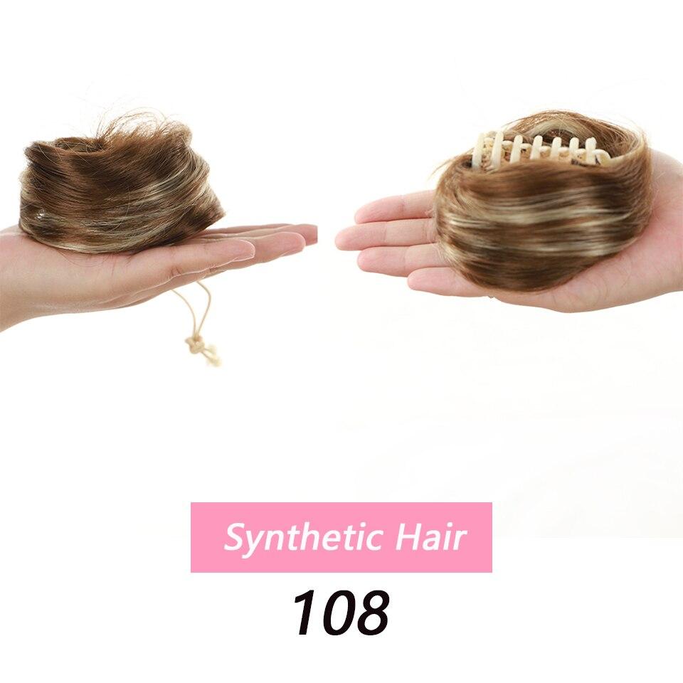 LUPU Girl's Chignon Natural Black Brown Straight Messy Bun For Women And Kids Donut Roller Hair Bun