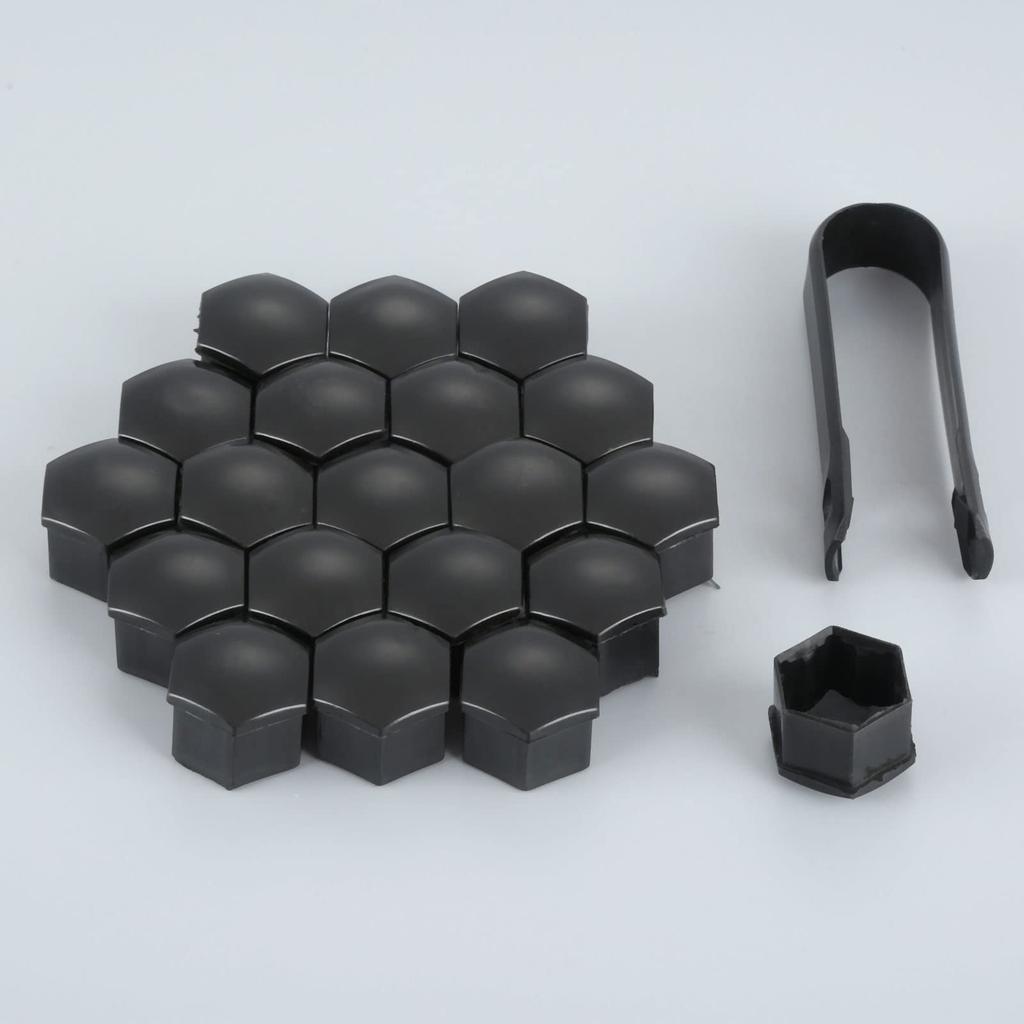 Колпачок гайки колеса, колпачок гайки колеса, автомобильный колпачок болта, колпачок гайки шины, противоугонный, 17 мм, черный, набор из 20 шт.