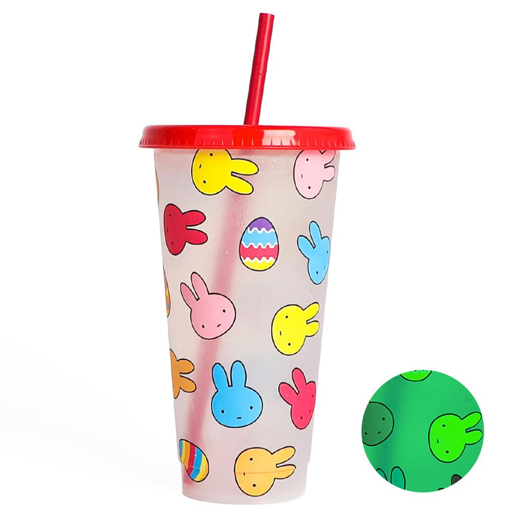 710 мл многоразовые с соломинками, креативные чашки для воды, меняющие цвет, чашка с крышкой, волшебный пластик, меняющий цвет холодной воды