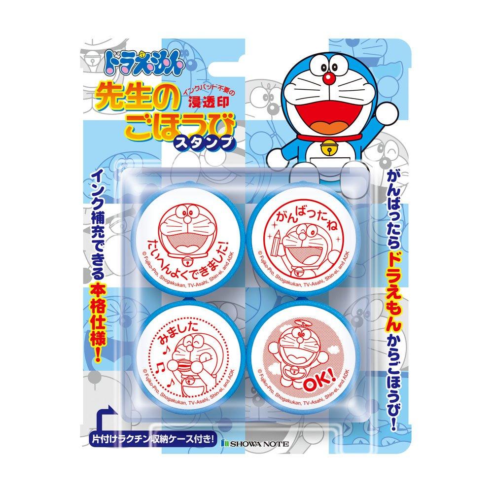 Showa Note Doraemon SE4-008 Self-Inking Reward Stamp Set, 4 Pieces
