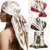 90*90CM Woman Handkerchief for Head Silk Head Scarf Foulard En Satin Neckerchief Luxury Silk Purse Scarf