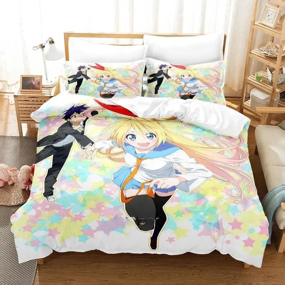Новый комплект постельного белья Nisekoi Single Twin Full Queen King Size Bed Set Adult Kids Bedroom Duvetcover Sets 3D Print Anime Bed Set