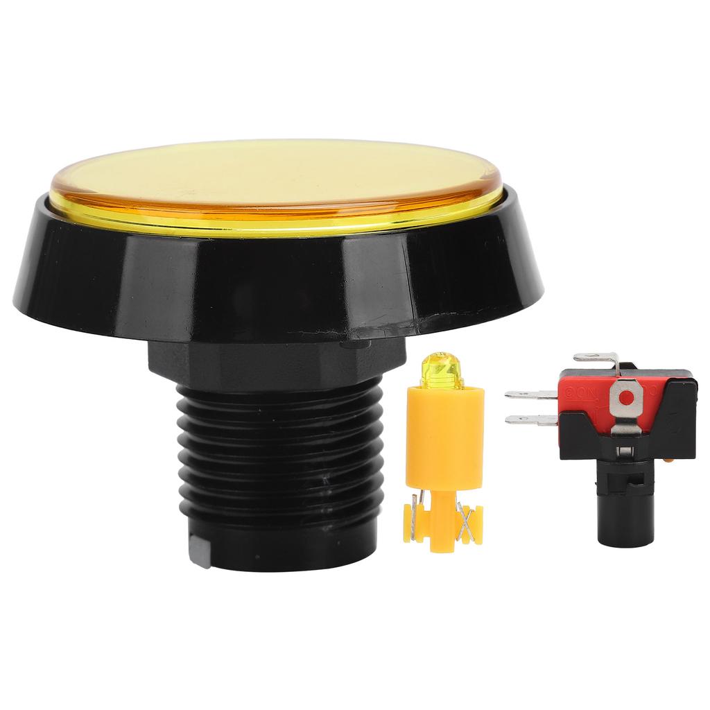 60mm Big Round Flat Button with LED Light 3?Foot Switch for Crane Machine Game ConsoleGreen