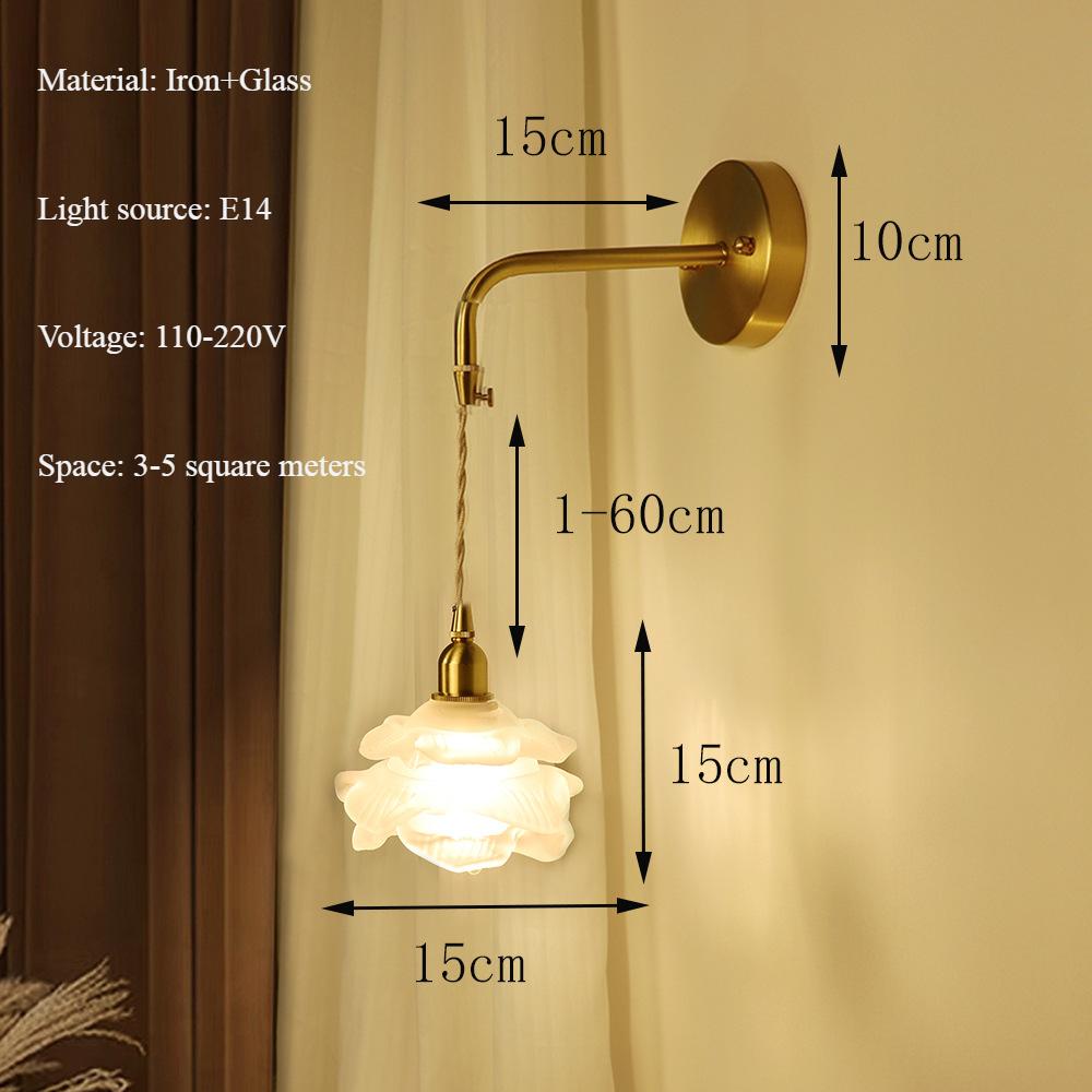 Ретро Роскошный Подвесной Светильник Из Розового Стекла Полностью Медный Фон Гостиной Спальни Кабинета Люстры Столовой Бара Светодиодные Огни