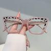 Oversized Cat Eye Glasses Women Stylish Patchwork Rim Optical Frames Trendy Brand Design Blue Light Blocking Eyeglasses