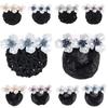 Flower Hairpin Korean Bun Snood Ponytail Clip Hairgrips Cover Net Vintage Women Spring Clip  Gift