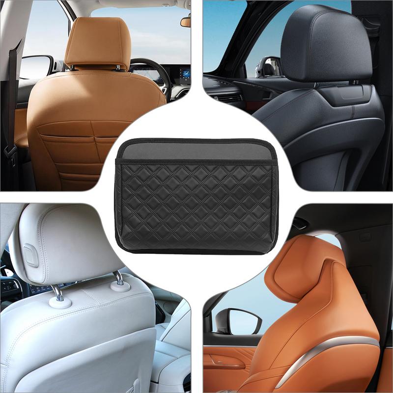 Органайзер для заднего сиденья автомобиля, удобный органайзер для хранения вещей в автомобиле, изысканный кожаный органайзер для заднего сиденья для телефона и еды