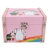 Antique Storage Box Wooden Vintage Decorative with Hinged Lid Piggy Bank Cartoon Case