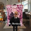 1Pc Mr. Worldwide Print Flannel Blanket, High quality Comfortable for All Seasons, Home Decor, Warmth and Comfort, Perfect for Christmas Gifts