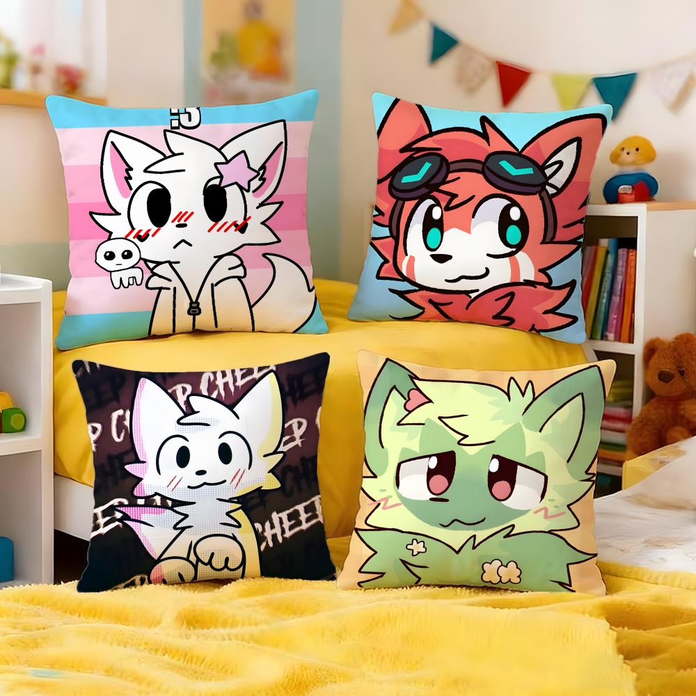 Cute Character SSilly Cat Cushion Cover Premium Soft Pillowcase SkinFriendly Breathable MultiPurpose for Home Office Travel