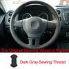 Sewing Car Steering Wheel Cover Volant Funda Volante For Volkswagen VW Gol Tiguan Passat B7 Passat CC Touran Jetta Mk6 Non-slip
