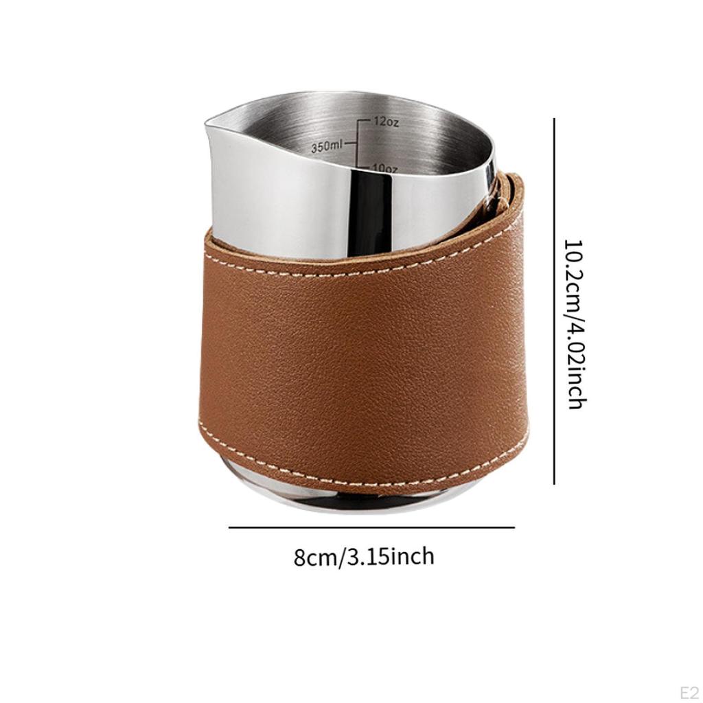 Кувшин для вспенивания молока без ручки, без ручки, аксессуары для эспрессо в обертке из искусственной кожи