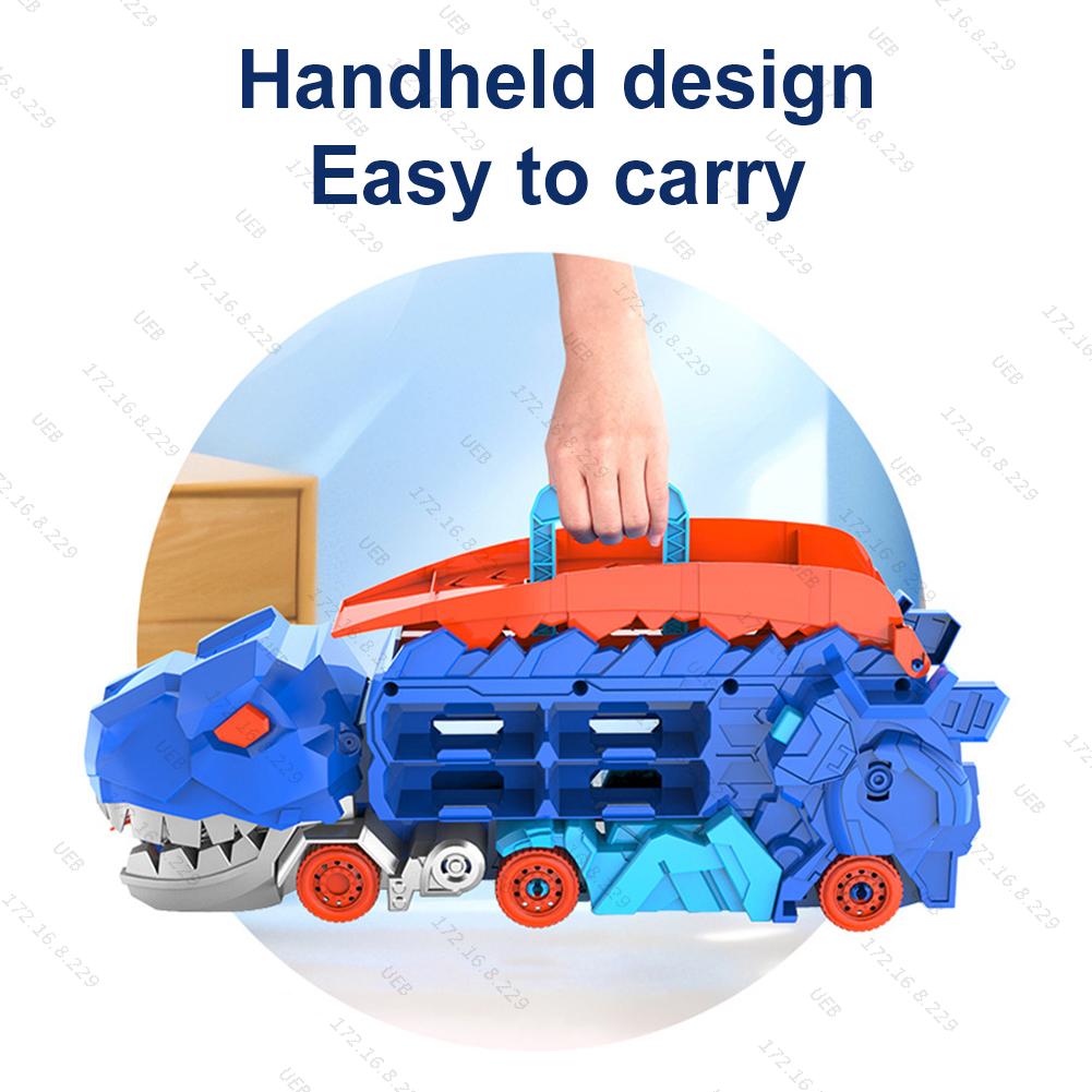 City Dinosaur Ultimate Hauler Track Toy with 12 Metal Cars Ultimate Transporter Hauler Toddler Toys Toddler Truck Toys for Boys