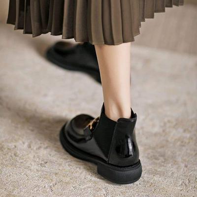 Ботинки Мартин 2025 новые весенне-осенние тонкие на толстой подошве женские ботинки челси средней высоты с голенищем-трубой ботинки-трубы короткие зимние бархатные