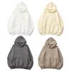 Men Fall Winter Hoodie Double Layers Solid Color Loose Big Pocket Soft Loose Pullover Long Sleeve Elastic Cuff Hooded Streetwear Men Hoodie