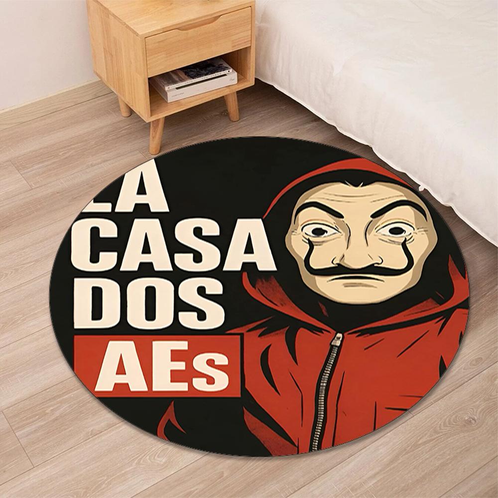 La Casa De Papel Printed Round Rug Carpet Chair Rug Area Rug Entryway Doormats,for Office Chair Living Room Bedroom Kitchen Room.
