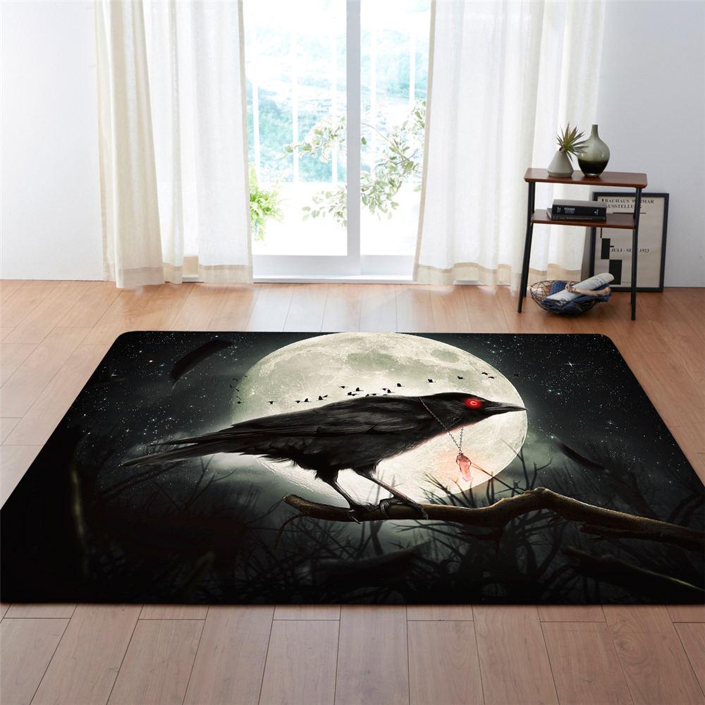 Ковер Bat Spider Moon 3D Хэллоуин Ковер для гостиной Ковер для игровой зоны для мальчиков и детей Кухонный ковер для пола в спальне Коврик для ванной из пены с памятью