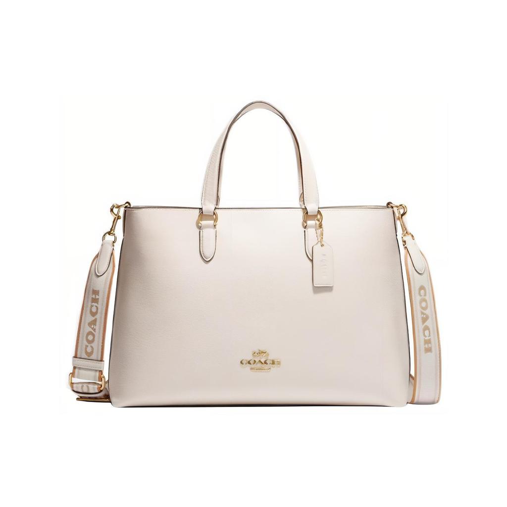 New COACH Cow Leather Handbag, Shoulder Bag, Crossbody Bag Tubas Women's Chalk White CH251-IMCAH